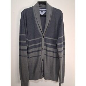 Vintage Tommy Hilfiger Size XXL Striped Shawl Collar Button Front Cardigan Sweat